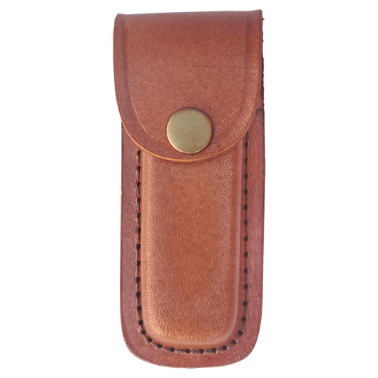 Bison River Leather Sheath with Snap Closure for Folding Knife up to 4" laser engravable