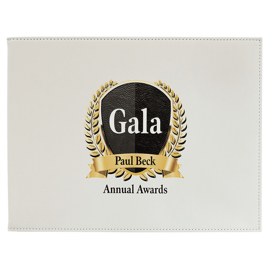 9" x 12" laser engravable leatherette certificate holder personalized gift