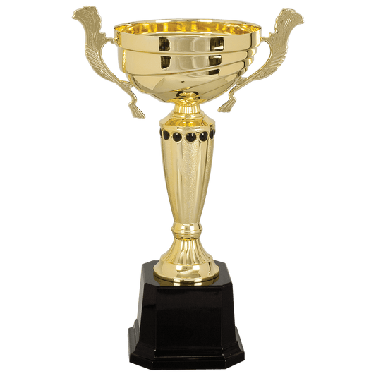 Gold 2 13" Completed Metal Cup Trophy on Plastic Base