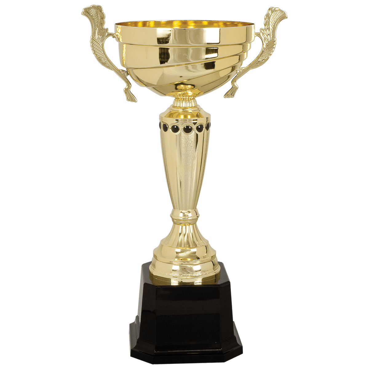 Gold 15 1/2" Completed Metal Cup Trophy on Plastic Base laser engravable cup trophy