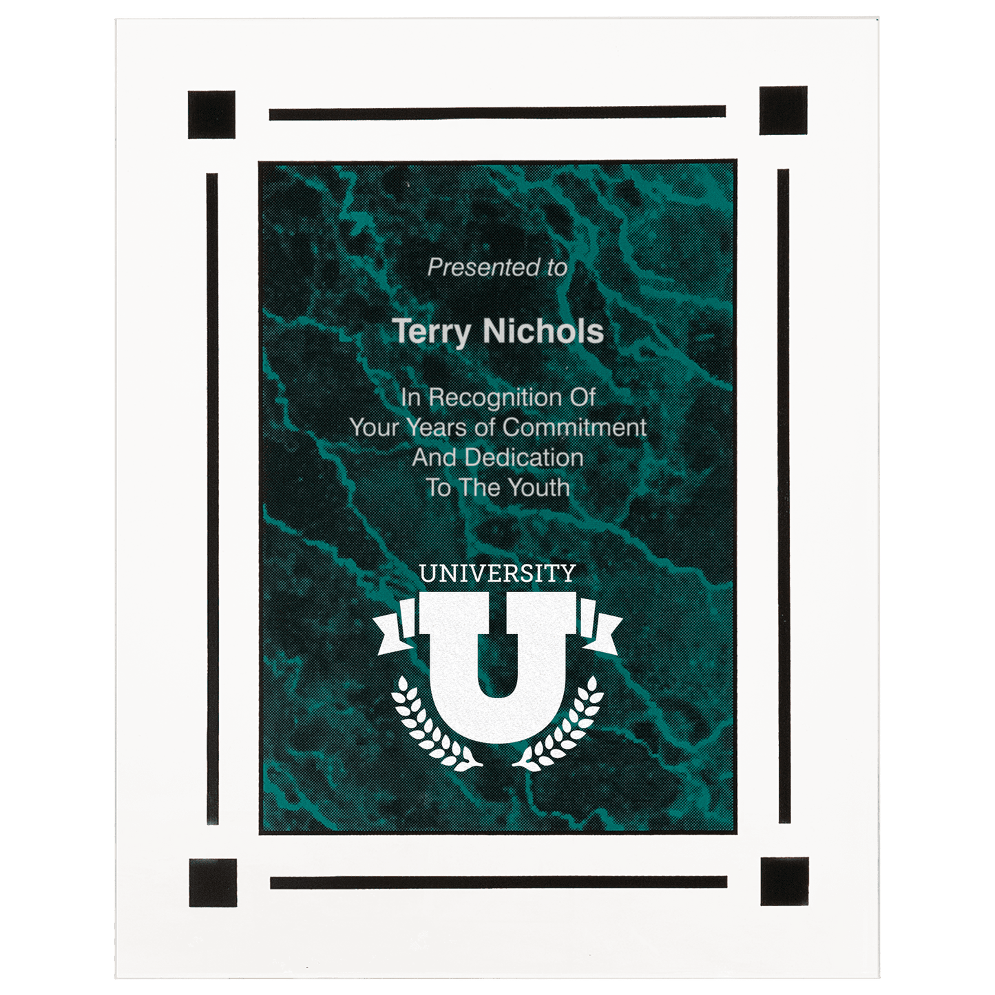 Green 9" x 11" Marble Acrylic Plaq