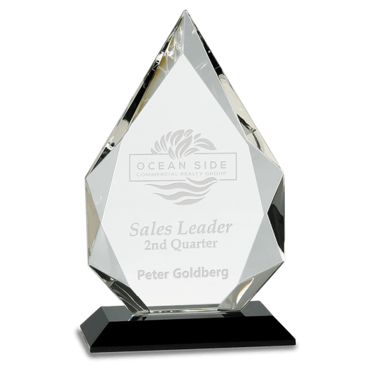 10" Diamond Crystal on Pedestal Base crystal award laser engravable