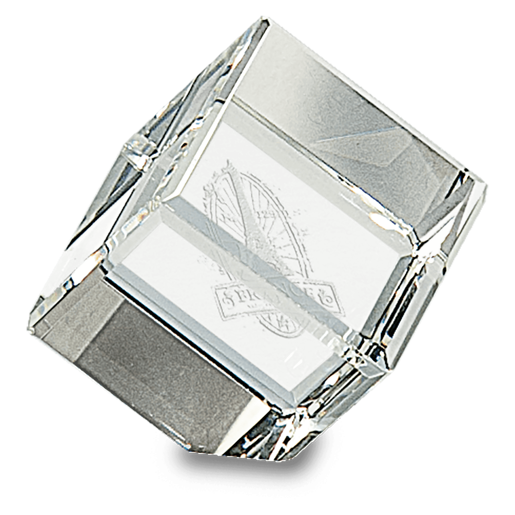 1 1/2" x 1 1/2" Crystal Cube crystal award laser engravable