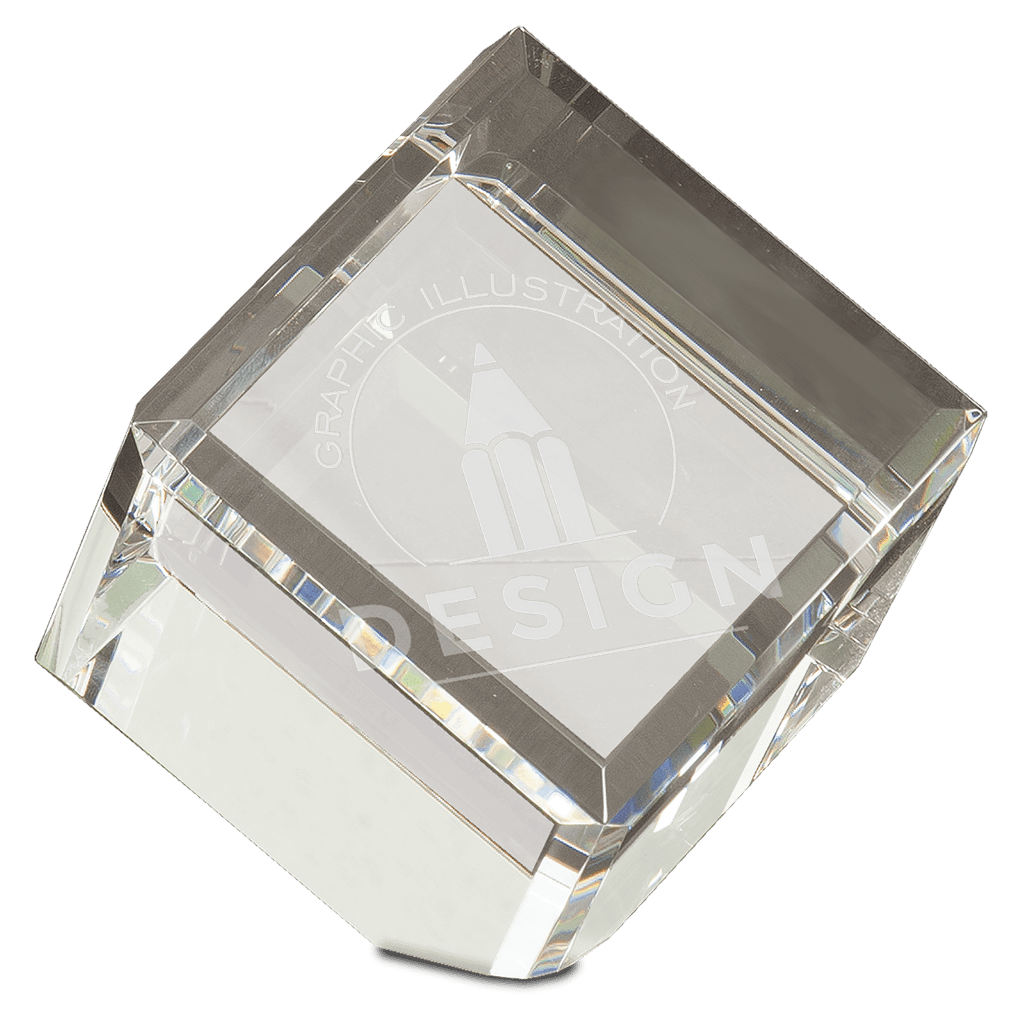 3 1/2" x 3 1/2" Crystal Cube crystal award laser engravable