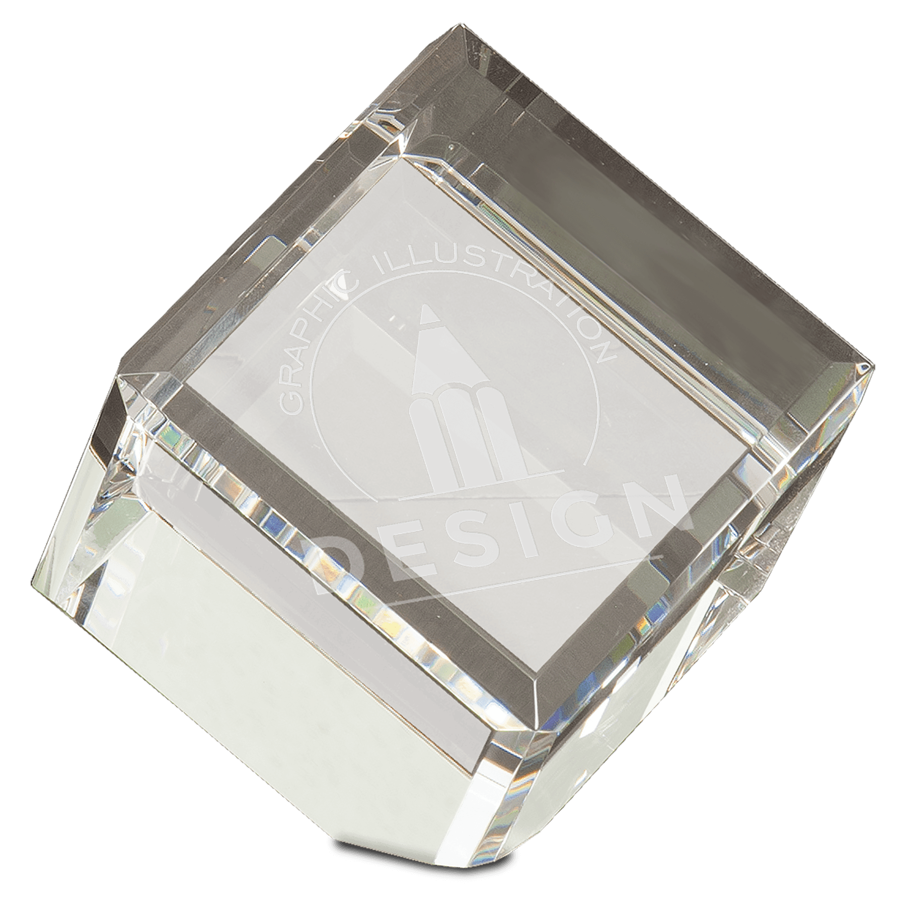 3 1/2" x 3 1/2" Crystal Cube crystal award laser engravable