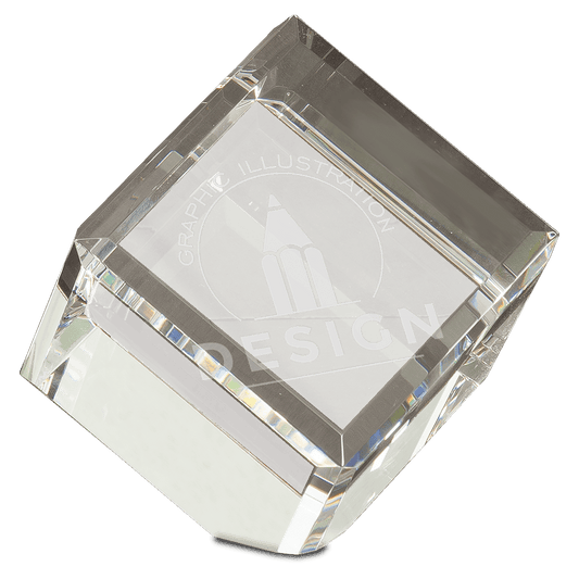 3 1/2" x 3 1/2" Crystal Cube crystal award laser engravable