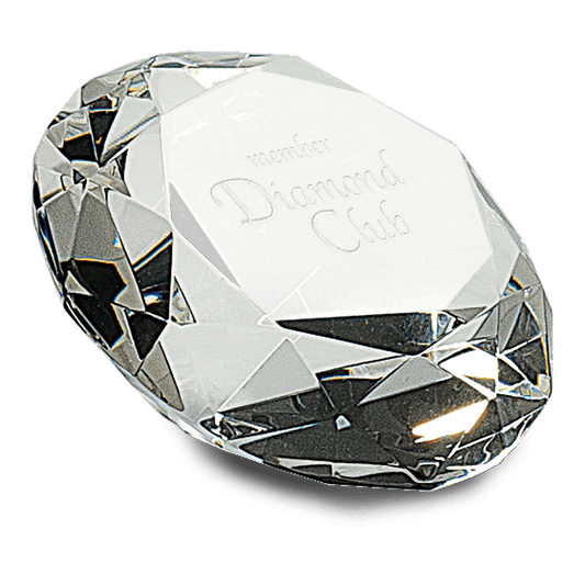 2 1/2" Clear Crystal Diamond (4" Diameter) crystal award laser engravable