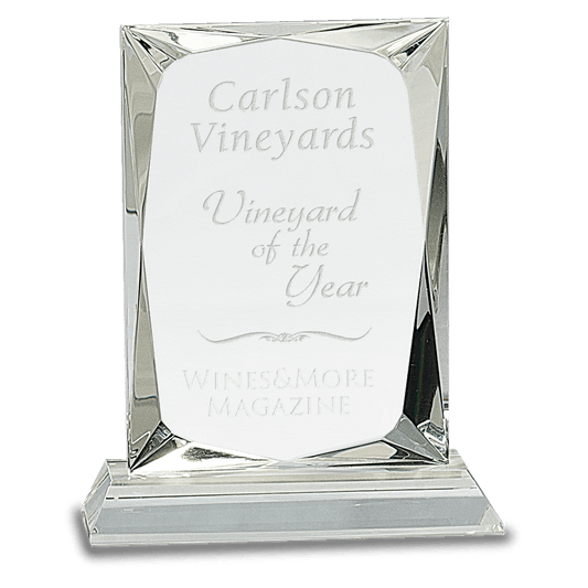 6 1/4" Crystal Rectangle on Clear Base crystal award laser engravable