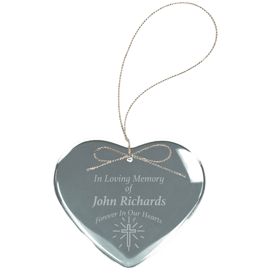 2 1/2" Crystal Heart Ornament crystal award laser engravable
