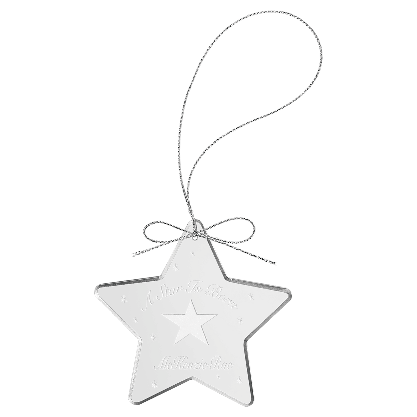 3" Crystal Star Ornament crystal award laser engravable