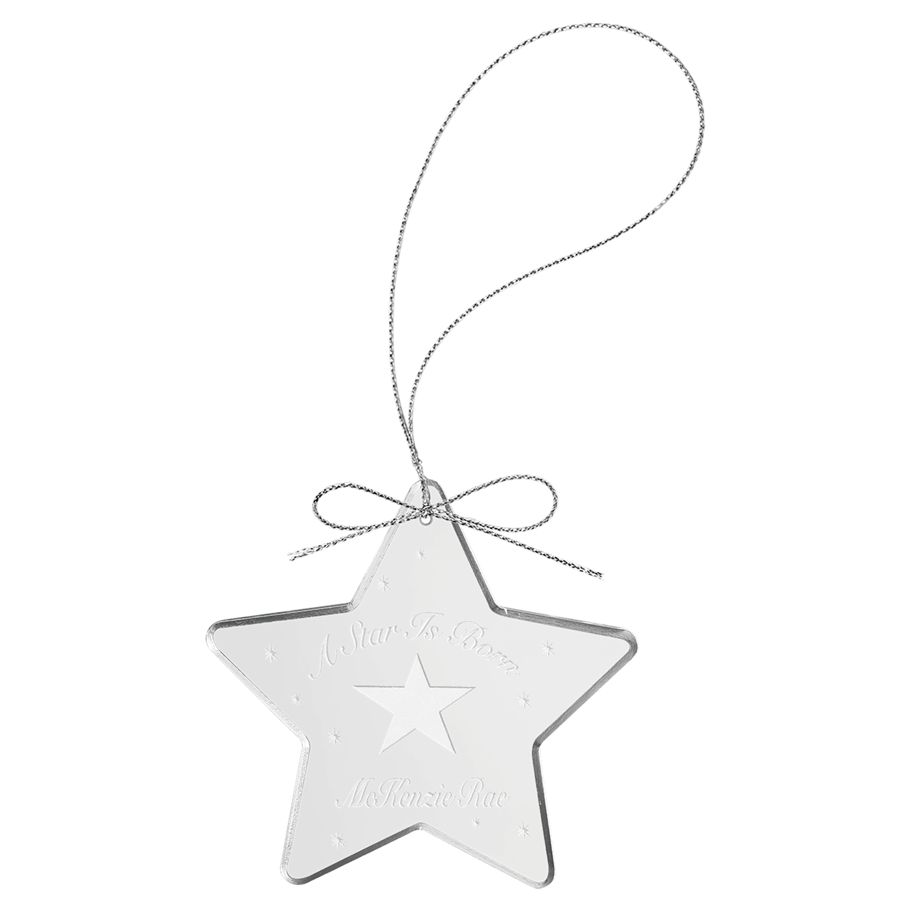 3" Crystal Star Ornament crystal award laser engravable