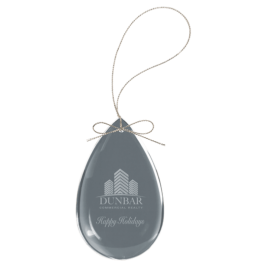 3" Crystal Teardrop Ornament crystal award laser engravable
