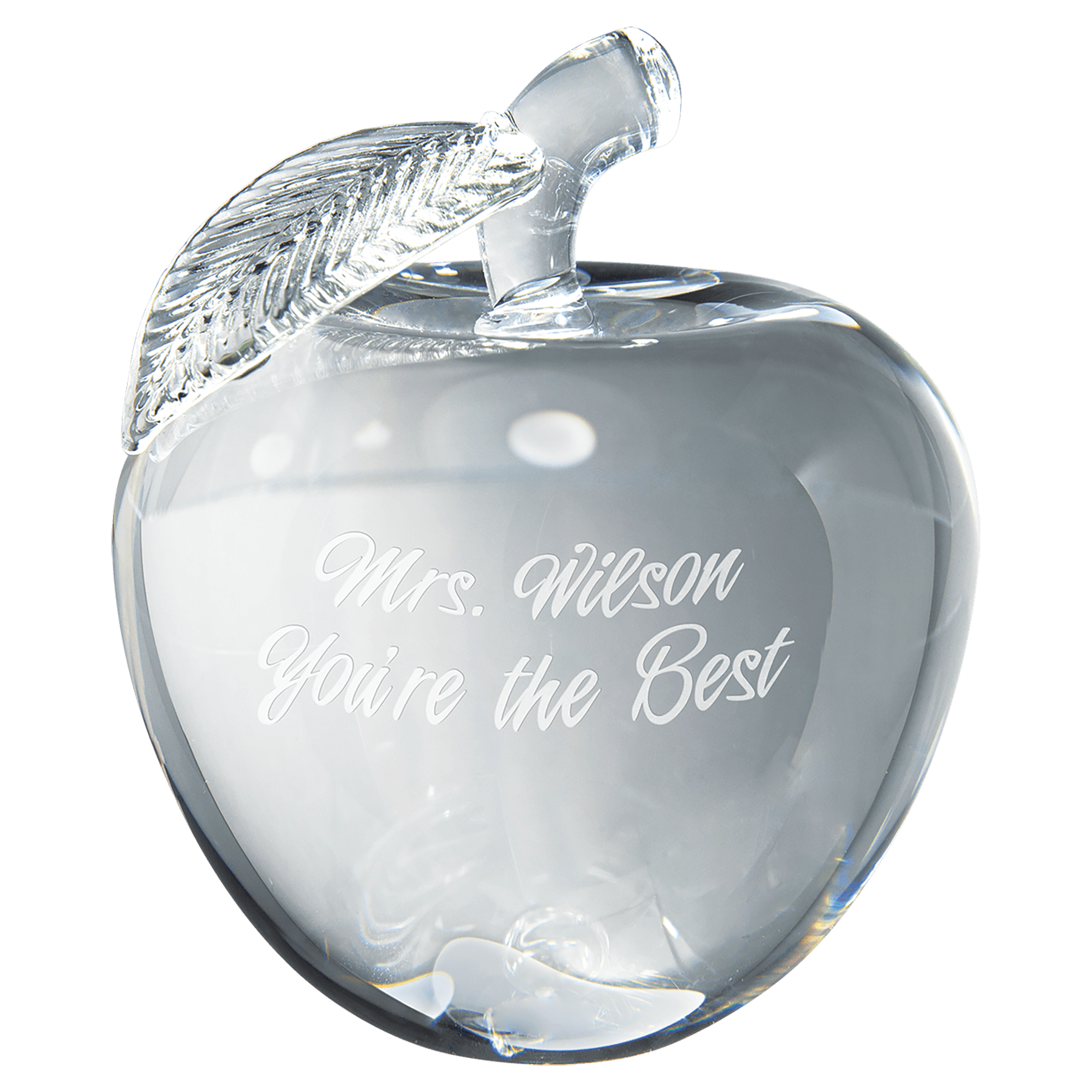 4" Crystal 3D Apple crystal award laser engravable