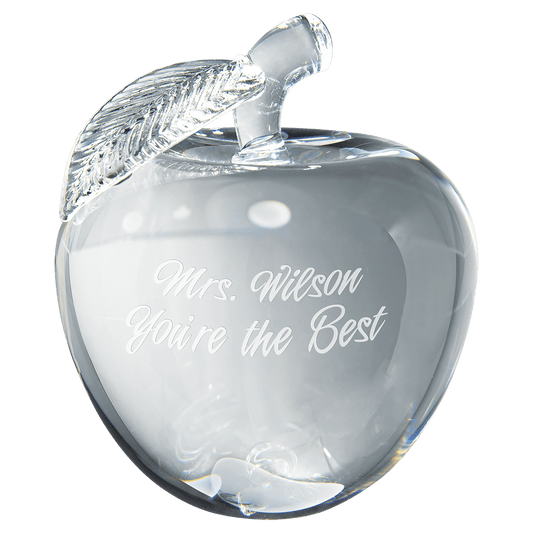 4" Crystal 3D Apple crystal award laser engravable