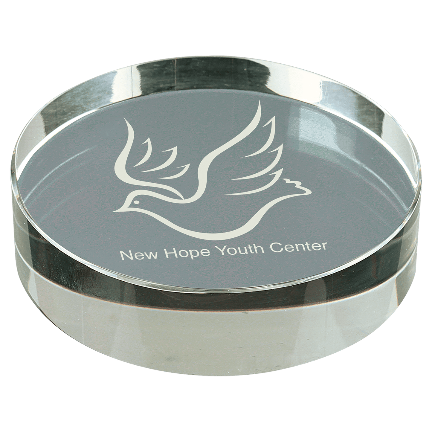 3 1/8" Crystal Round Paperweight crystal award laser engravable