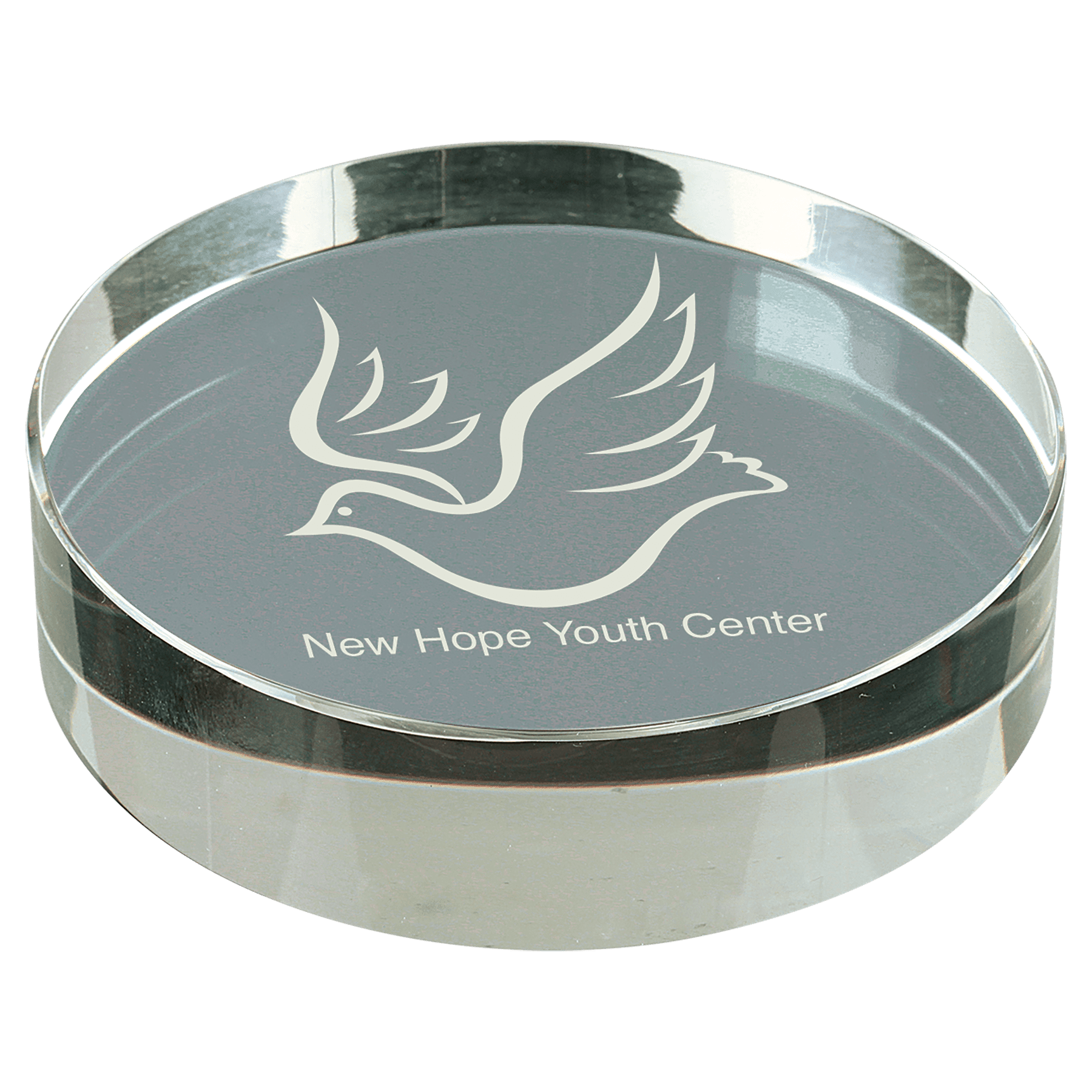 3 1/8" Crystal Round Paperweight crystal award laser engravable