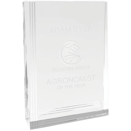 5 1/2" x 8" Crystal Wedge crystal award laser engravable