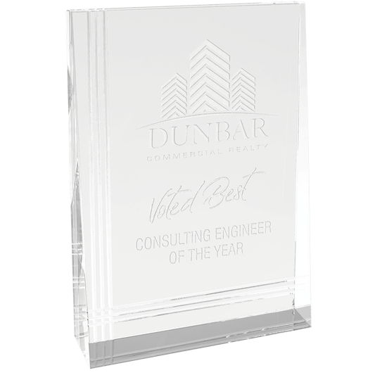 5" x 7" Crystal Wedge crystal award laser engravable