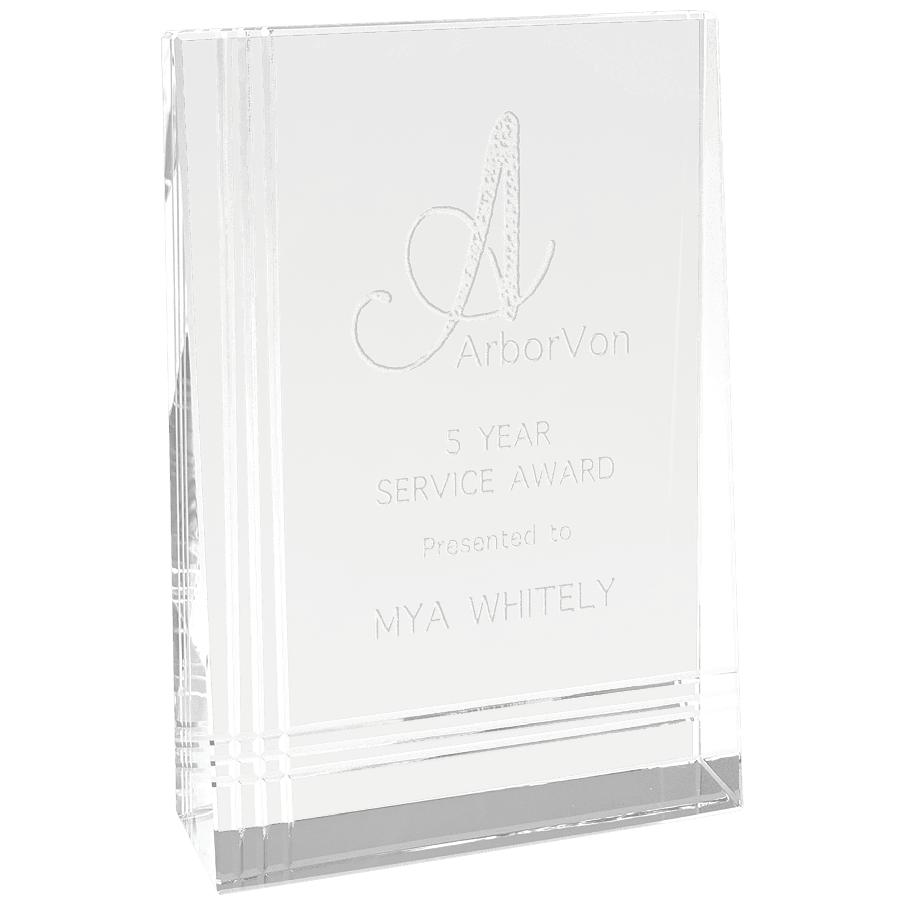 4" x 6" Crystal Wedge crystal award laser engravable