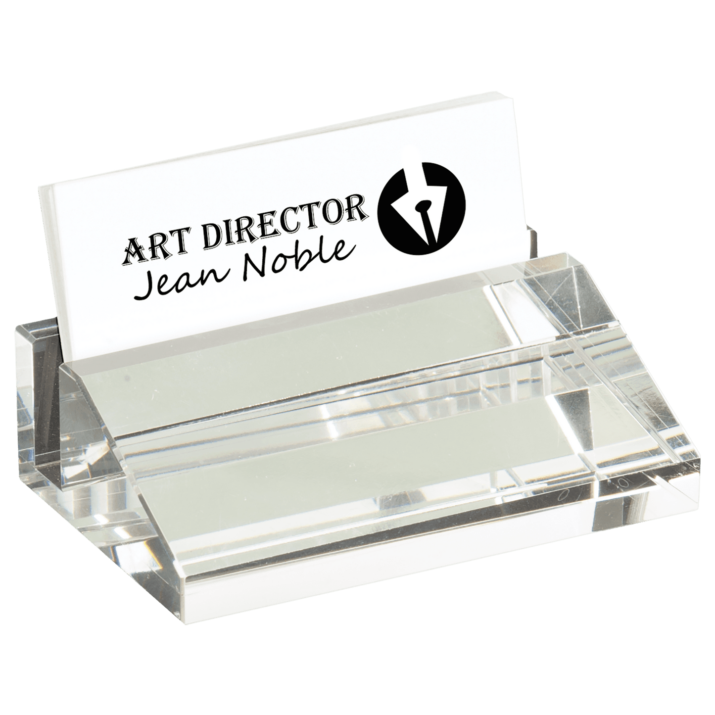 4" x 2 1/2" Crystal Business Card Holder crystal award laser engravable