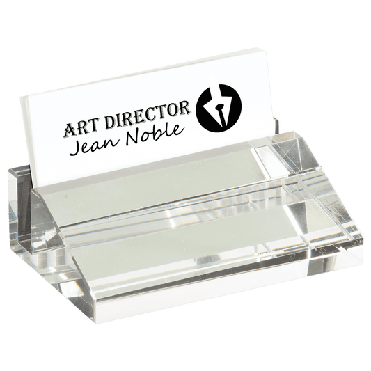 4" x 2 1/2" Crystal Business Card Holder crystal award laser engravable