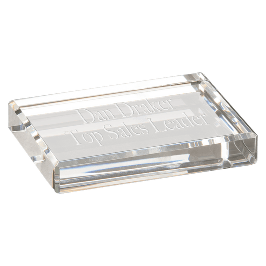 4" x 3" Crystal Rectangle Paperweight crystal award laser engravable