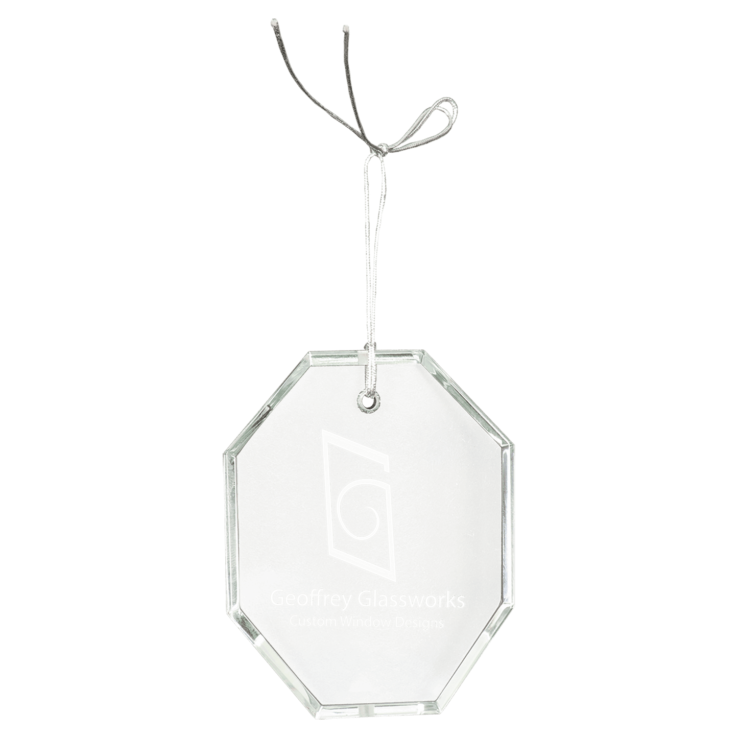 3 1/2" Crystal Octagon Ornament