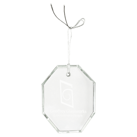 3 1/2" Crystal Octagon Ornament crystal award laser engravable