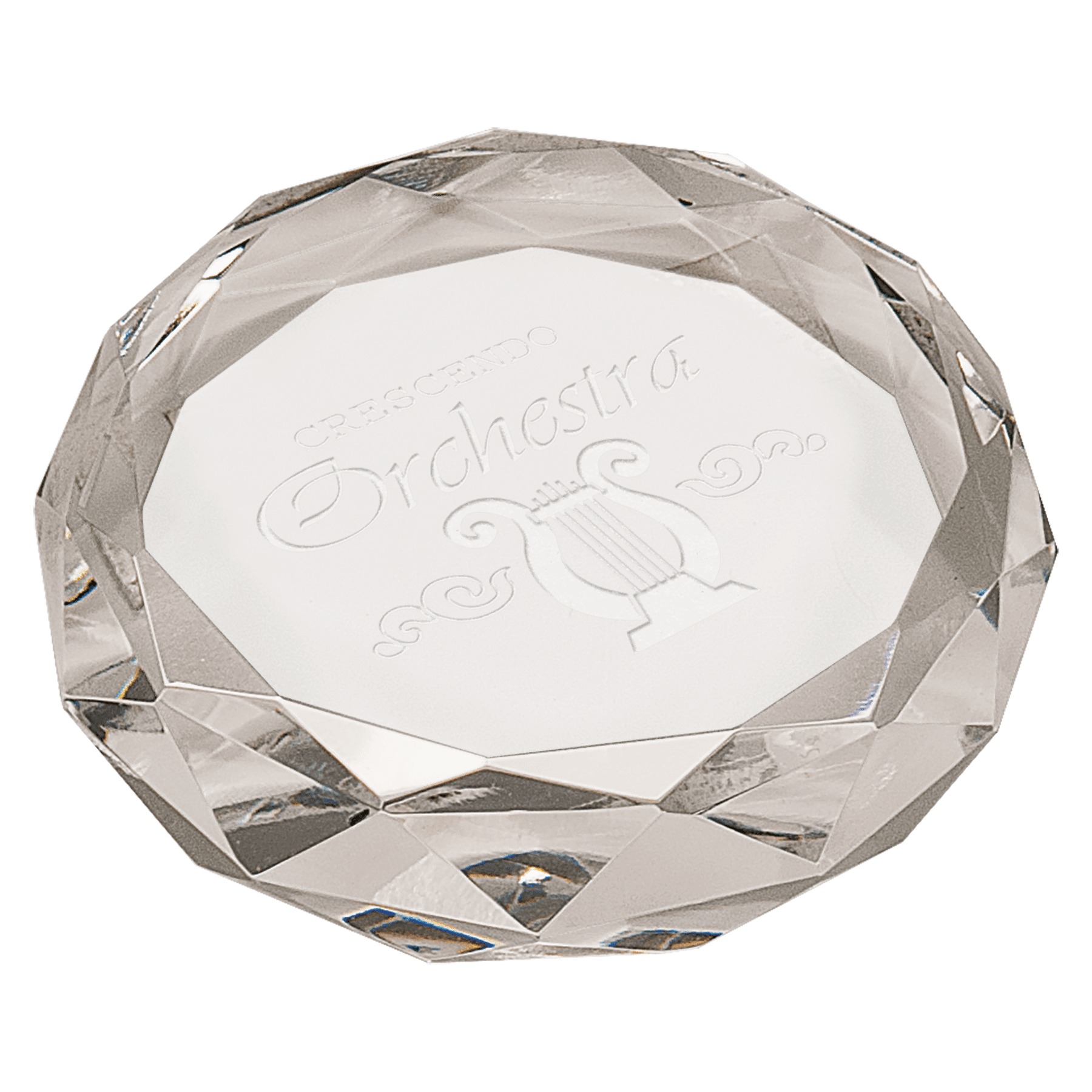 3" Clear Round Crystal Paperweight crystal award laser engravable