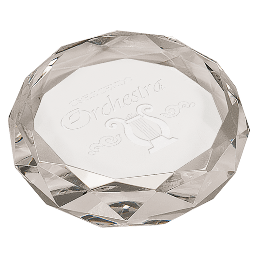 3" Clear Round Crystal Paperweight crystal award laser engravable