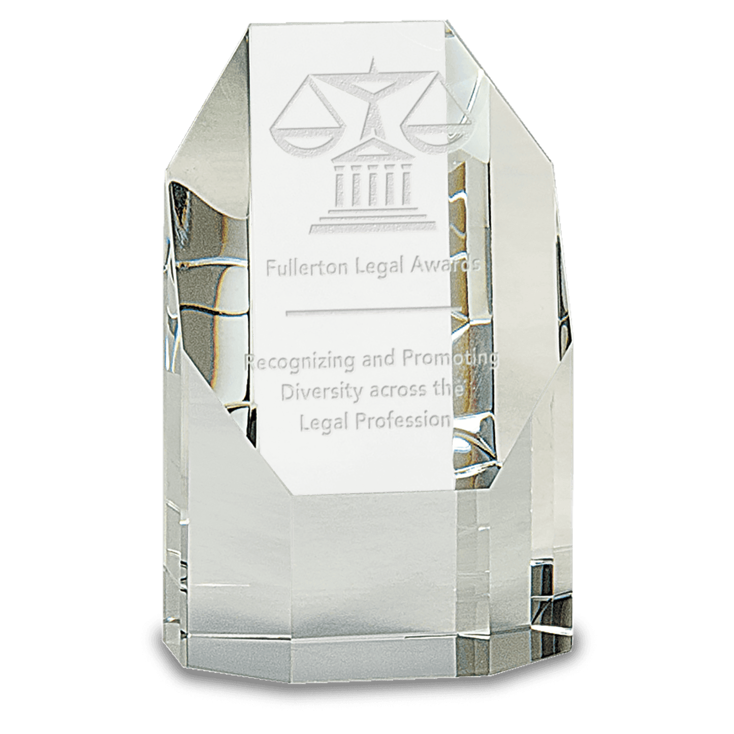 5" Clear Crystal Octagon Tower crystal award laser engravable