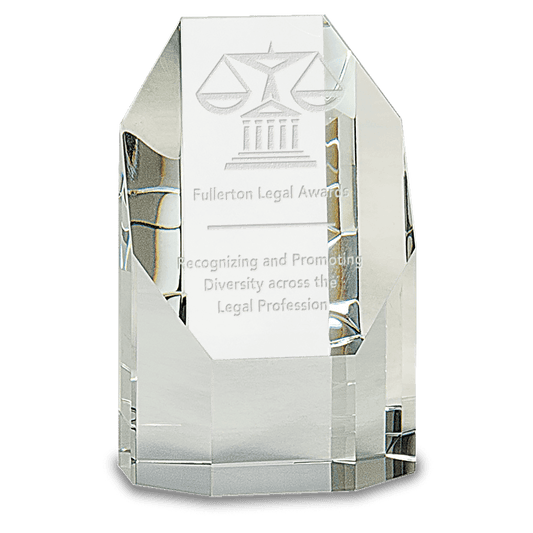 5" Clear Crystal Octagon Tower crystal award laser engravable