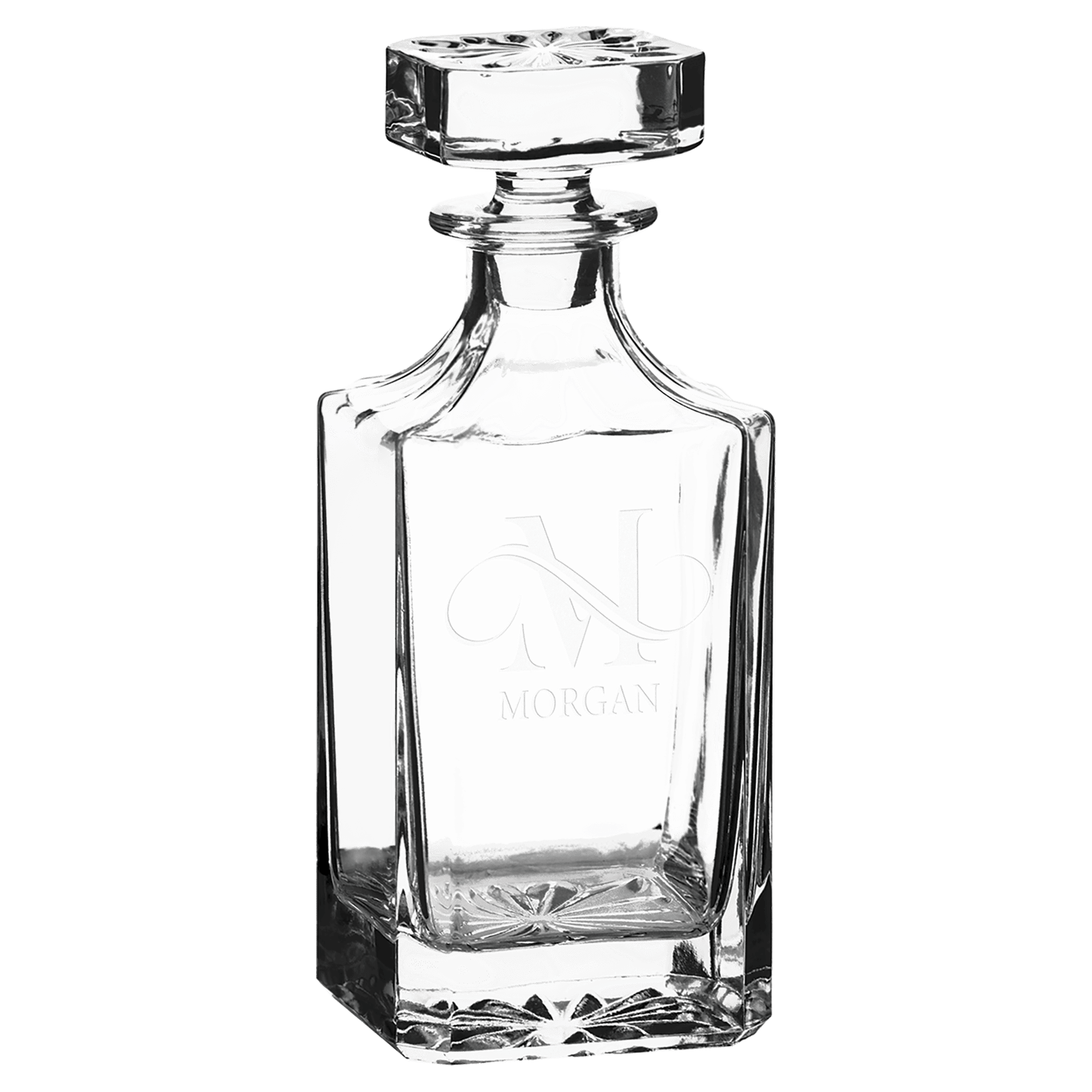 Glass 750ml Square Glass Decanter with Printed Gift Box laser engravable