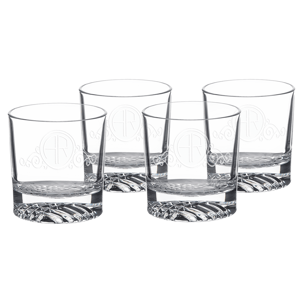 Glass 9 oz. Round Rocks Glass (Same Glass as the DCS401 Decanter Set) Sold in Sets of 4, 6 Sets Per Case ( laser engravable