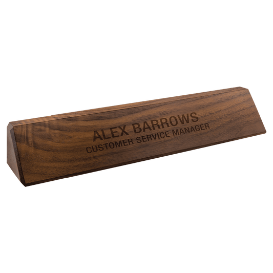 12 1/2" Genuine Walnut Desk Wedge laser engravable