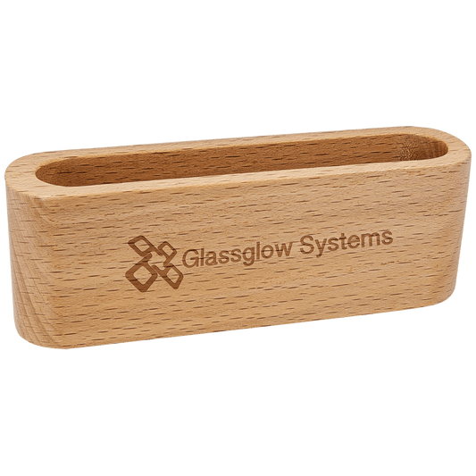 4 1/2" Beech Wood Business Card Holder laser engravable