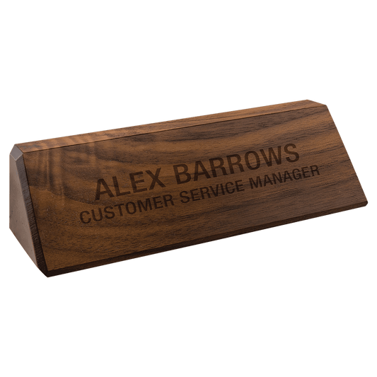 8 1/2" Genuine Walnut Desk Wedge laser engravable