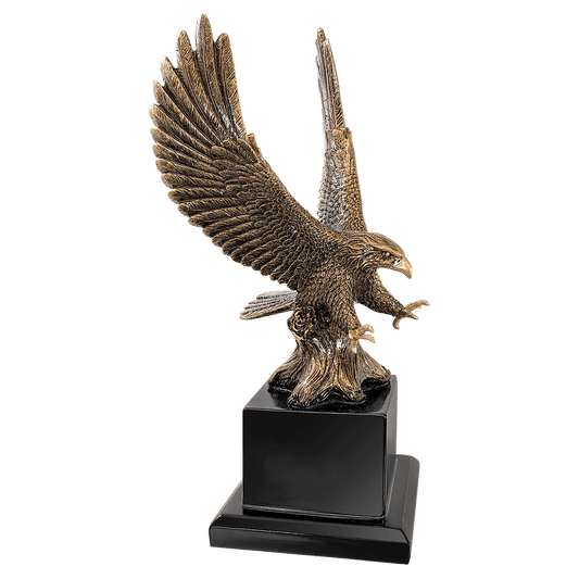 10 3/4" Antique Gold Eagle with Base laser engravable