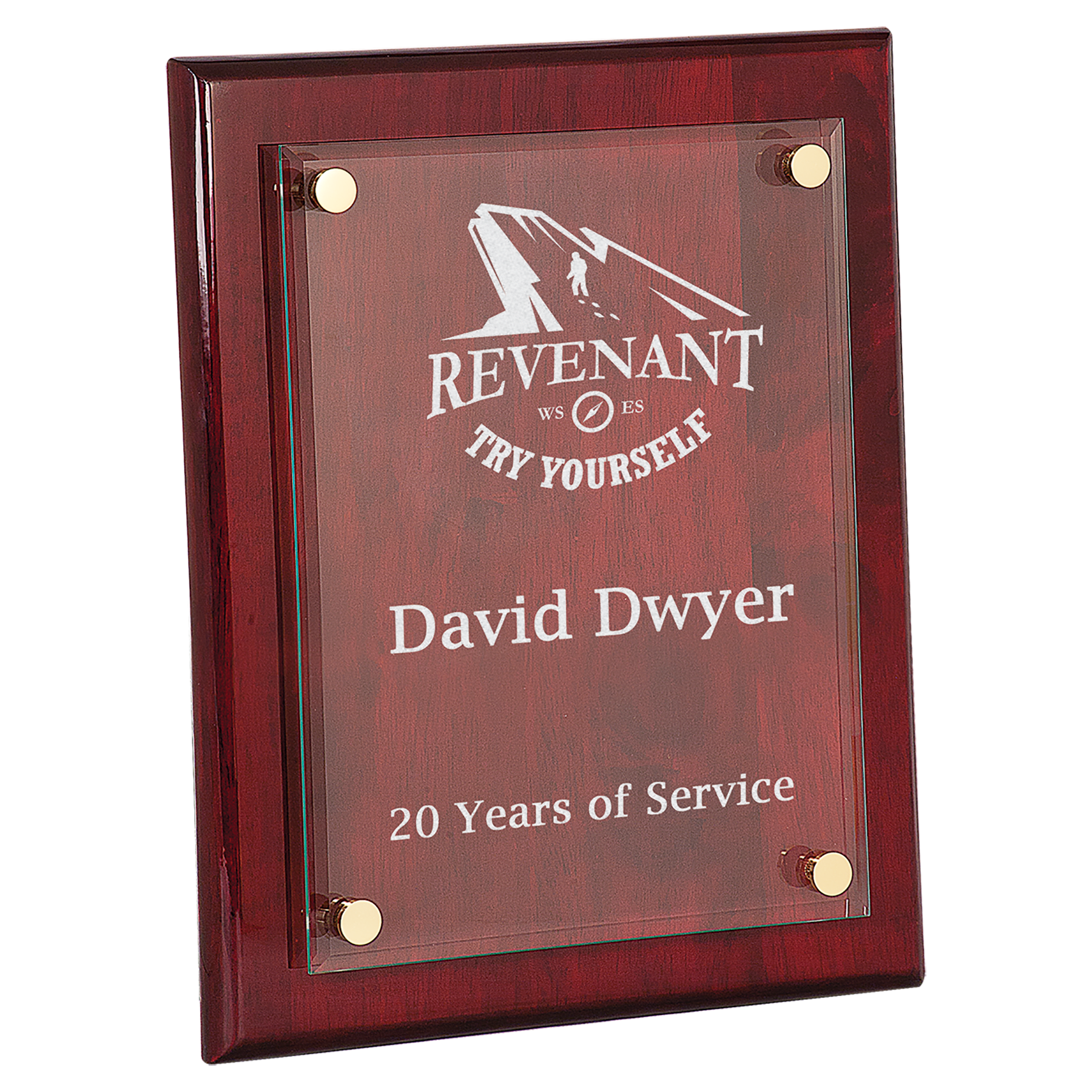 10 1/2" x 13" Piano Finish Floating Glass Plaque crystal award laser engravable