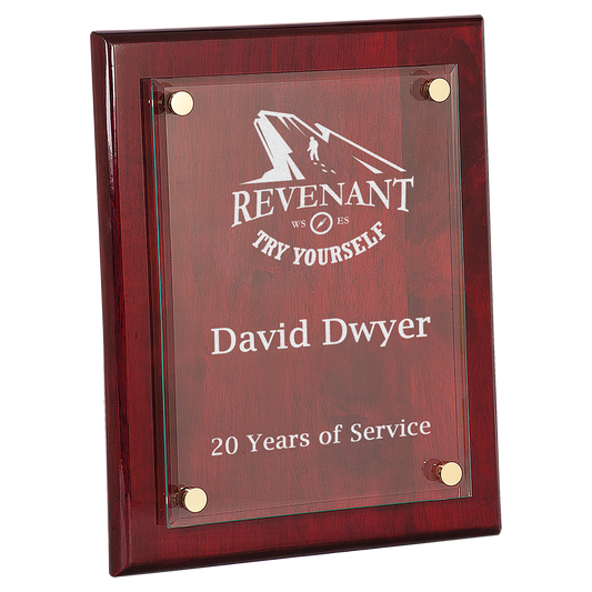 10 1/2" x 13" Piano Finish Floating Glass Plaque crystal award laser engravable