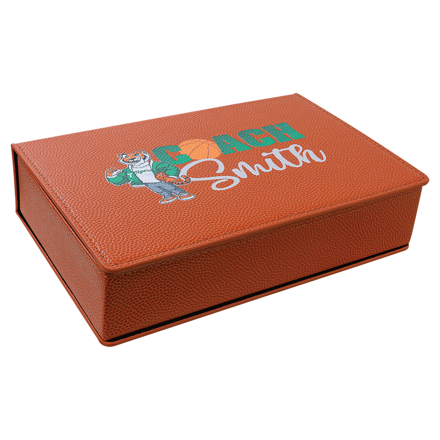 Basketball 6 oz laser engravable leatherette flask personalized gift