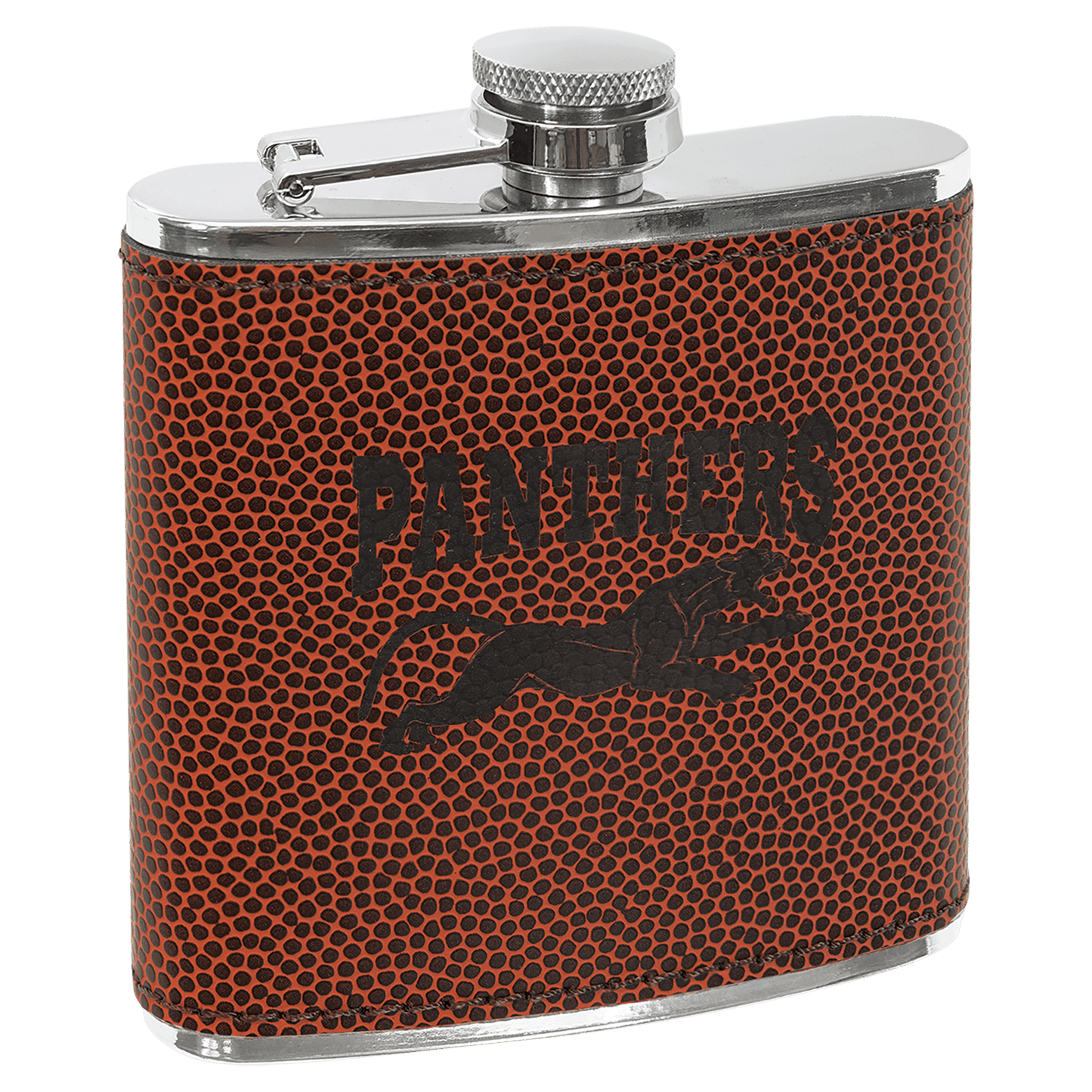 Football 6 oz laser engravable leatherette flask personalized gift