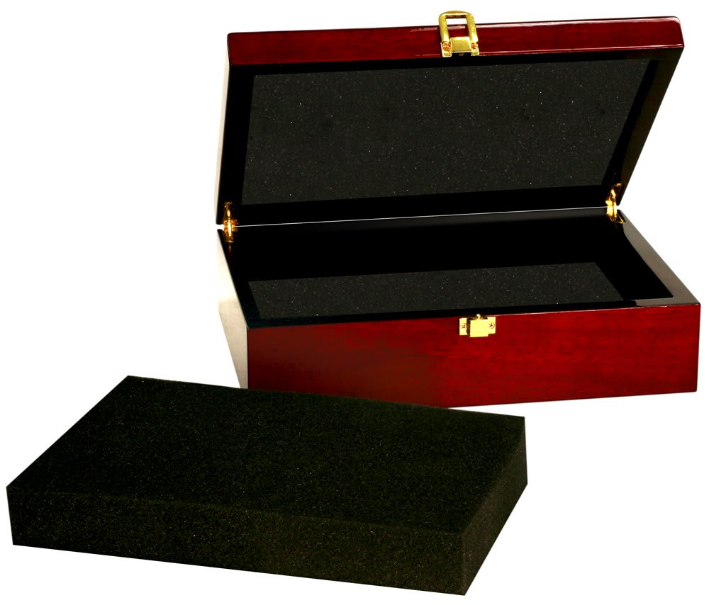 7 3/4" x 6 1/4" x 2 3/8" Rosewood Piano Finish Gift Box laser engravable