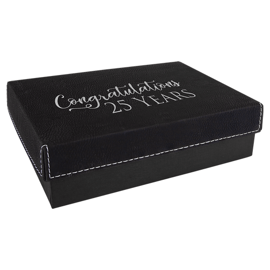 7 3 8" x 5 3/4" laser engravable leatherette gift box personalized presentation