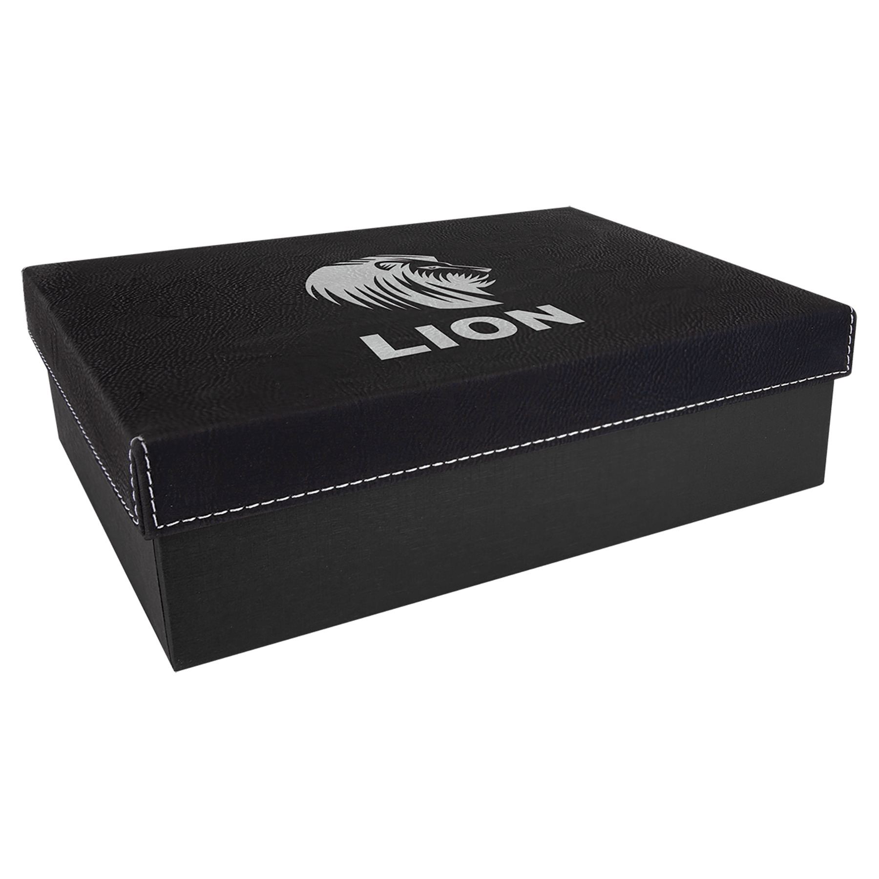 9 7/8 x 7 1/8" laser engravable leatherette gift box personalized presentation