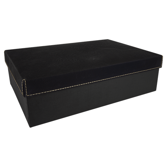 12" x 8" laser engravable leatherette gift box personalized presentation