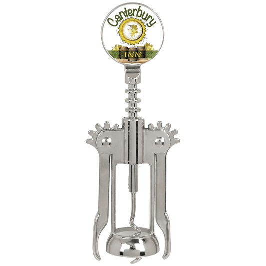 Personalized wooden wine bottle opener with custom photo or design insert, unique gift for wine lovers