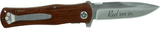 4 1/2" Wood Handle Knife laser engravable