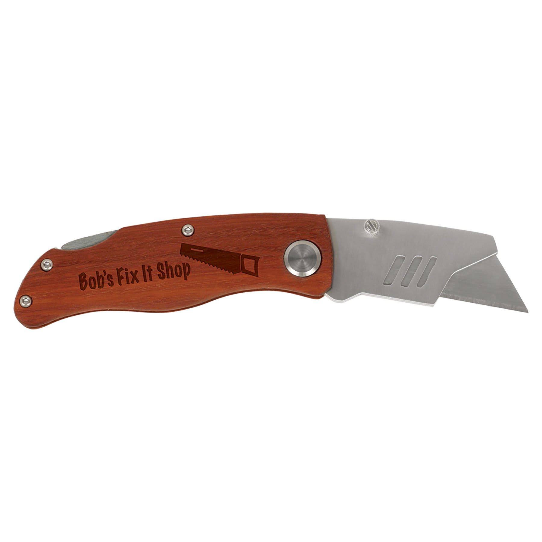 4" Wood Handle Utility Knife laser engravable