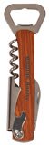 Personalized 5.25 inch wooden bottle opener and wine corkscrew with custom engraved name or message